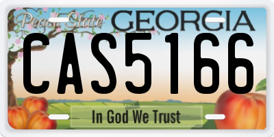 GA license plate CAS5166