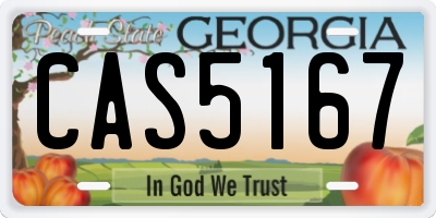 GA license plate CAS5167