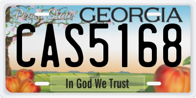 GA license plate CAS5168