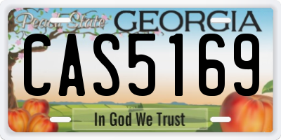 GA license plate CAS5169