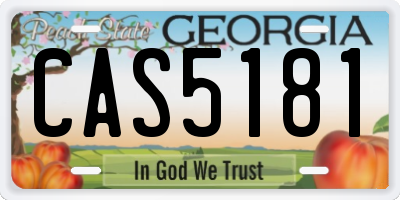 GA license plate CAS5181