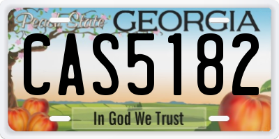 GA license plate CAS5182