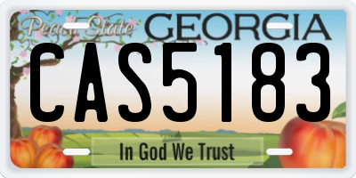 GA license plate CAS5183