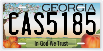 GA license plate CAS5185