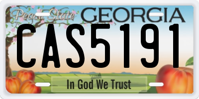 GA license plate CAS5191