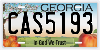 GA license plate CAS5193