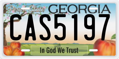 GA license plate CAS5197
