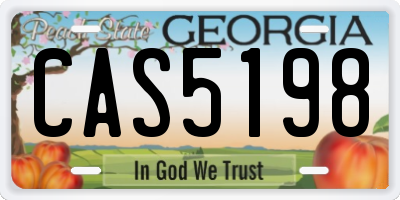 GA license plate CAS5198
