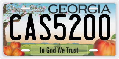 GA license plate CAS5200