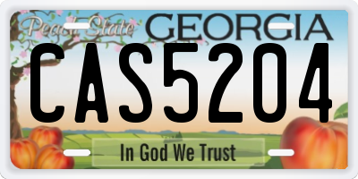 GA license plate CAS5204