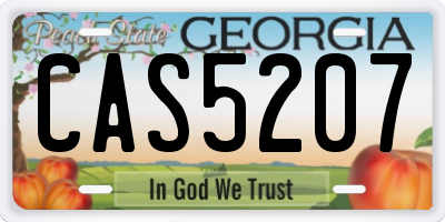 GA license plate CAS5207