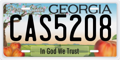 GA license plate CAS5208