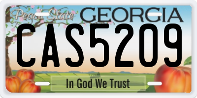 GA license plate CAS5209