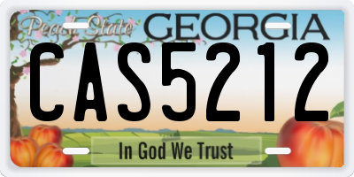 GA license plate CAS5212
