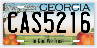 GA license plate CAS5216