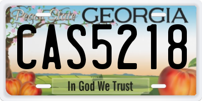 GA license plate CAS5218