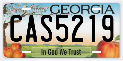 GA license plate CAS5219