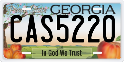 GA license plate CAS5220