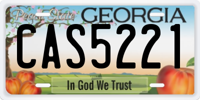 GA license plate CAS5221