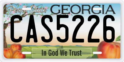 GA license plate CAS5226