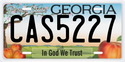 GA license plate CAS5227