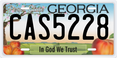 GA license plate CAS5228