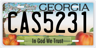 GA license plate CAS5231