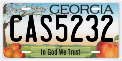 GA license plate CAS5232