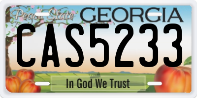 GA license plate CAS5233