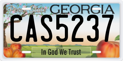 GA license plate CAS5237