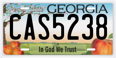 GA license plate CAS5238