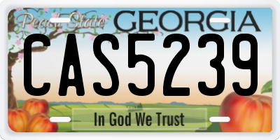 GA license plate CAS5239