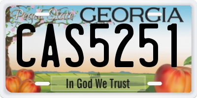GA license plate CAS5251