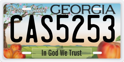 GA license plate CAS5253