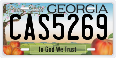 GA license plate CAS5269