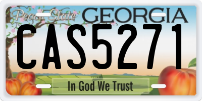 GA license plate CAS5271