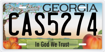 GA license plate CAS5274
