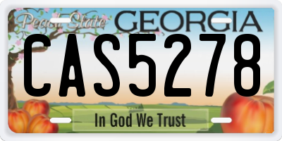 GA license plate CAS5278