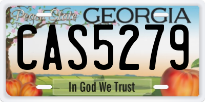 GA license plate CAS5279