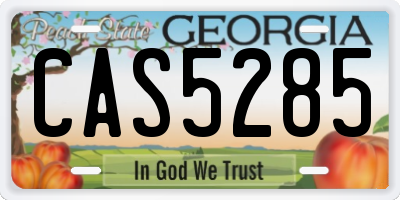 GA license plate CAS5285