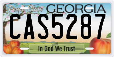 GA license plate CAS5287