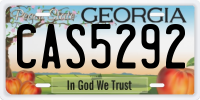 GA license plate CAS5292