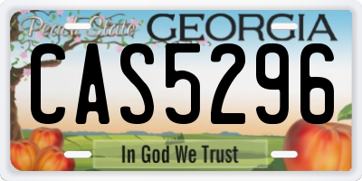 GA license plate CAS5296