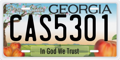 GA license plate CAS5301