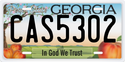 GA license plate CAS5302