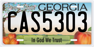 GA license plate CAS5303