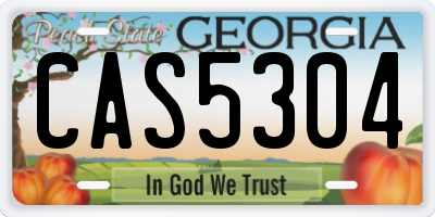 GA license plate CAS5304