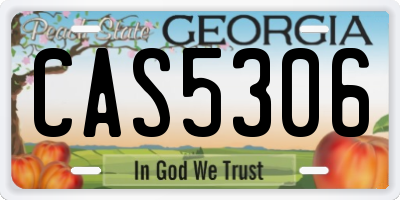 GA license plate CAS5306