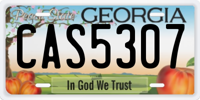 GA license plate CAS5307