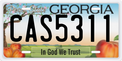 GA license plate CAS5311
